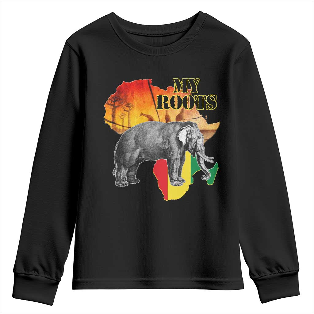 Africa Roots Youth Sweatshirt My Roots Africa Map Black History Elephant Safari TS11