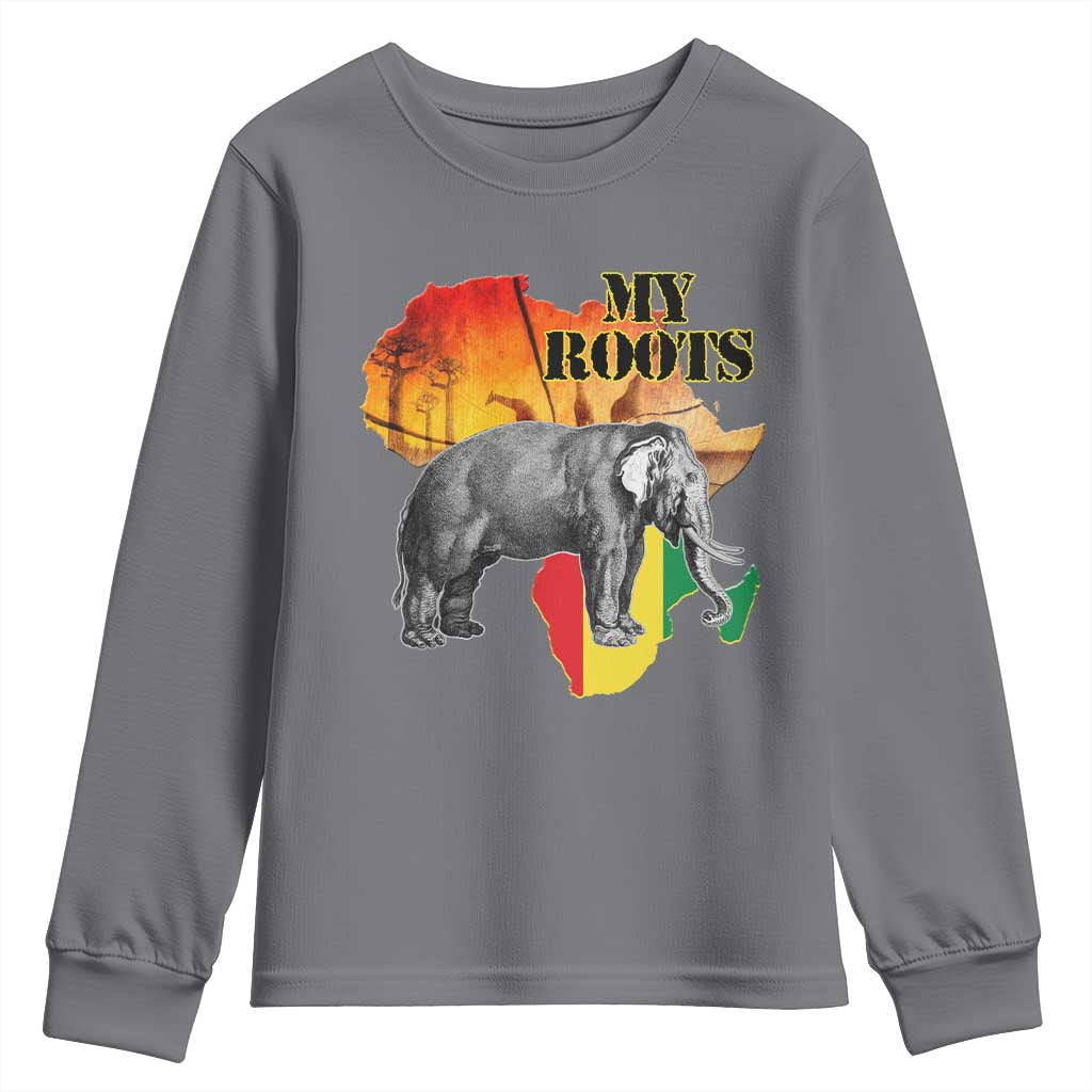 Africa Roots Youth Sweatshirt My Roots Africa Map Black History Elephant Safari TS11