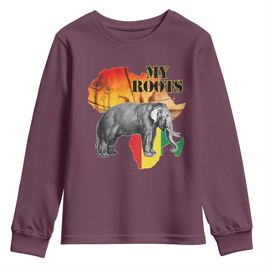 Africa Roots Youth Sweatshirt My Roots Africa Map Black History Elephant Safari TS11