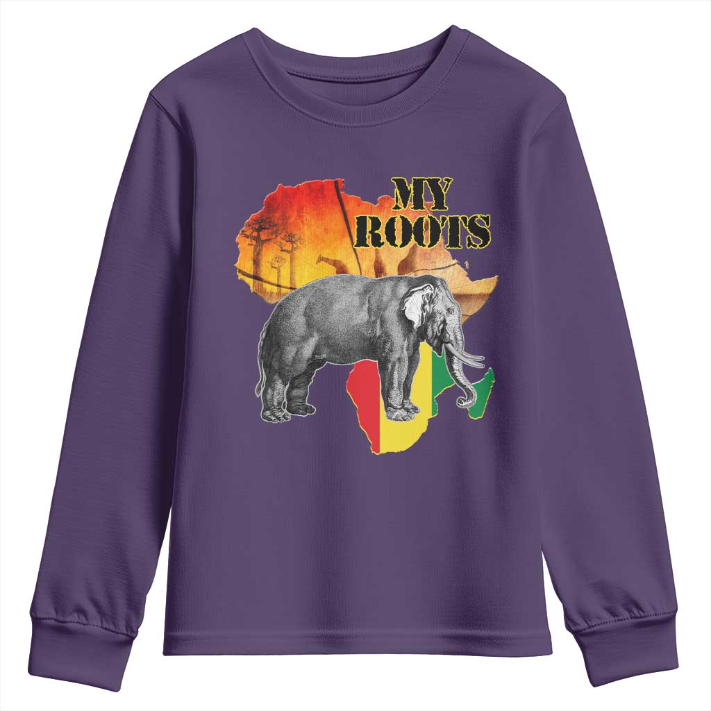 Africa Roots Youth Sweatshirt My Roots Africa Map Black History Elephant Safari TS11