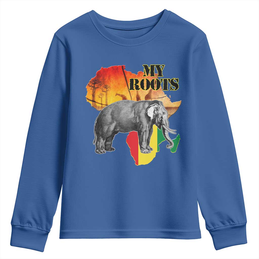 Africa Roots Youth Sweatshirt My Roots Africa Map Black History Elephant Safari TS11