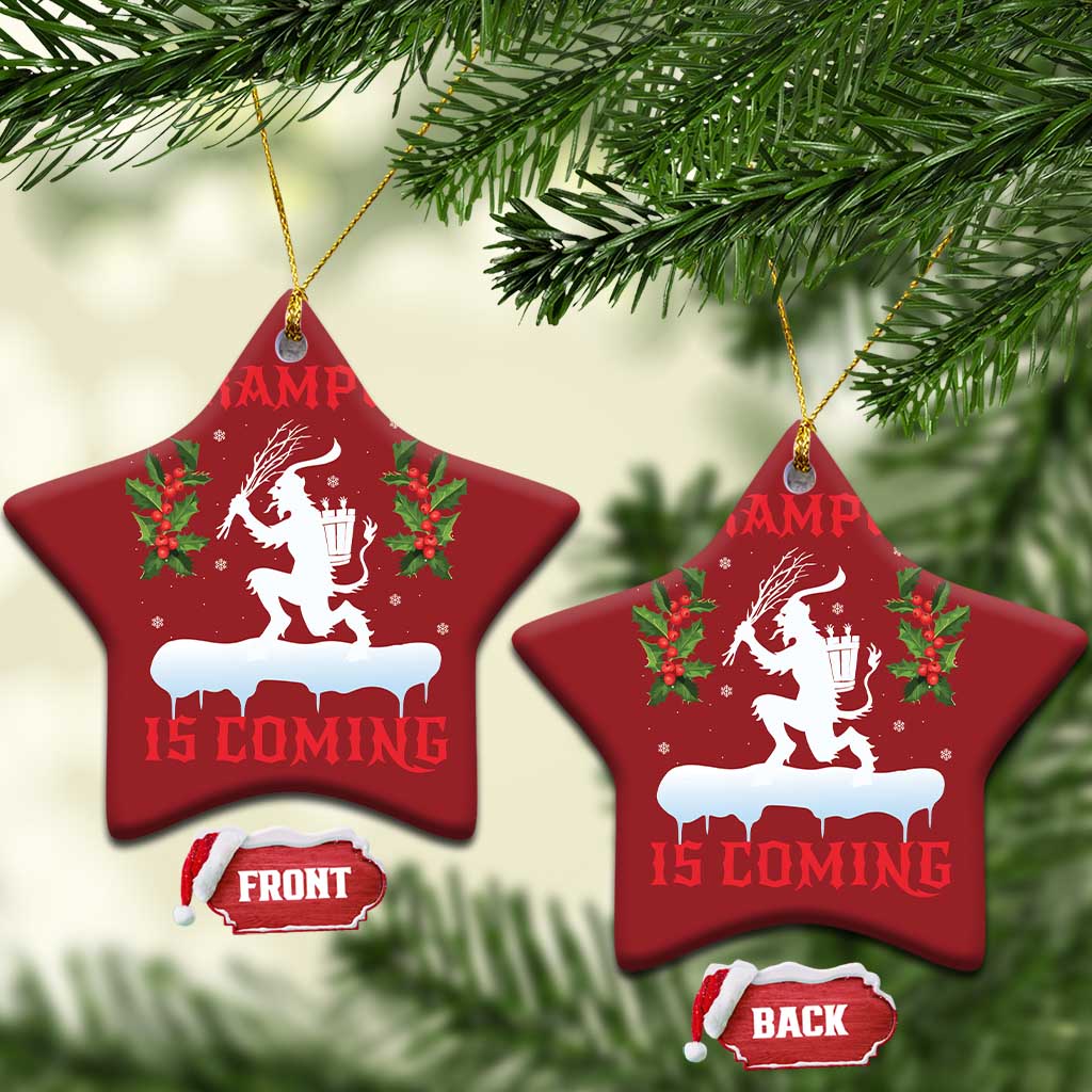 Funny Xmas Yule Krampus Is Coming Mistletoe Christmas Ornament TS11