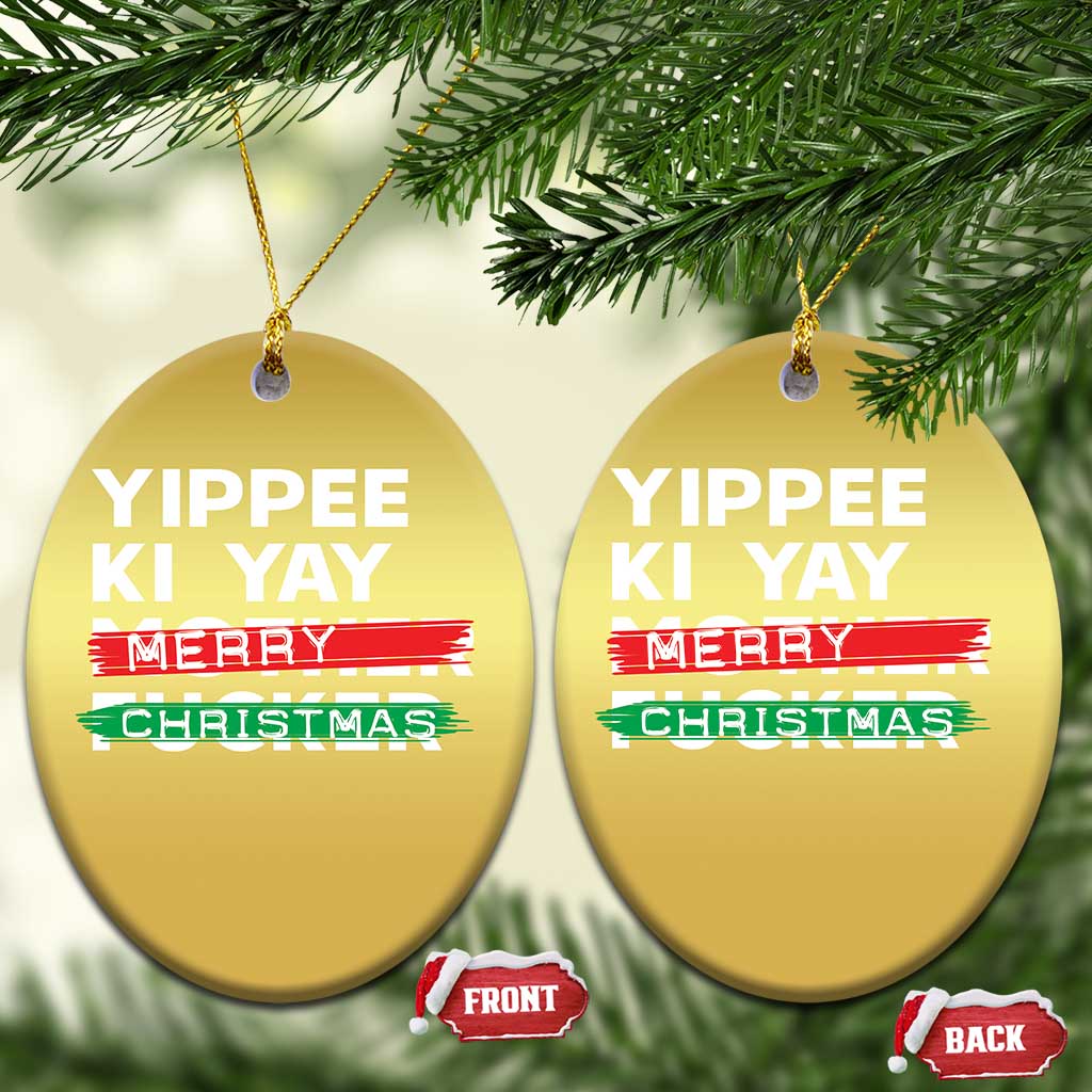 Funny Yippee Ki Yay Merry Xmas Christmas Ornament Nakatomi Plaza Brushed TS11