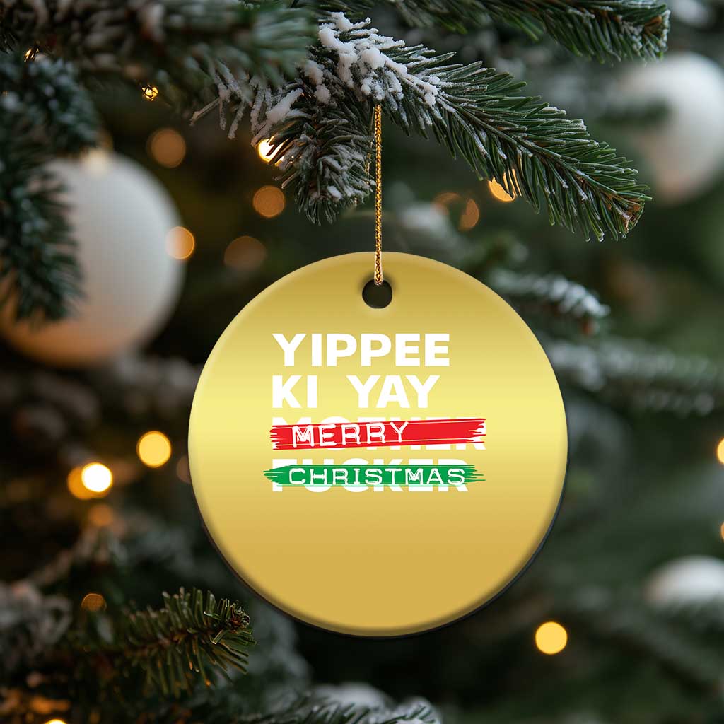Funny Yippee Ki Yay Merry Xmas Christmas Ornament Nakatomi Plaza Brushed TS11
