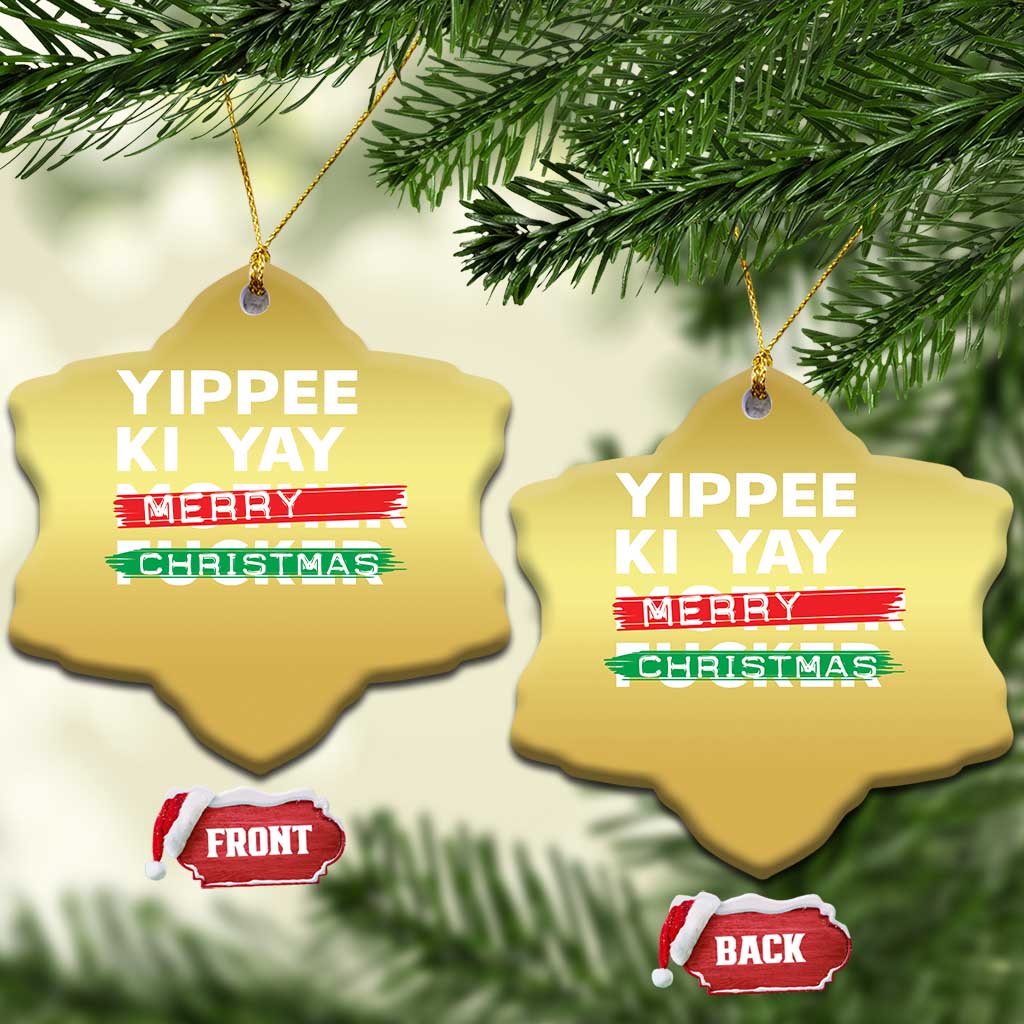 Funny Yippee Ki Yay Merry Xmas Christmas Ornament Nakatomi Plaza Brushed TS11
