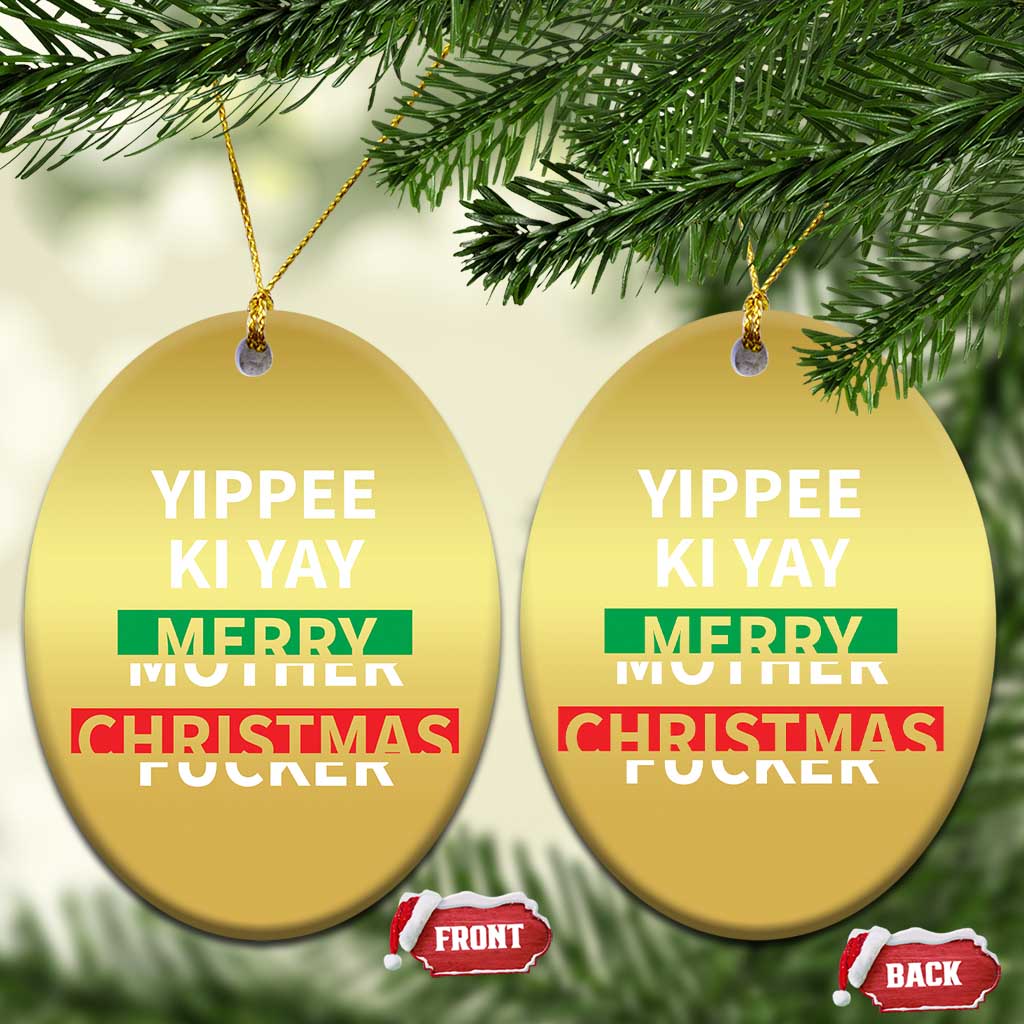 Funny Yippee Ki Yay Merry Xmas Christmas Ornament Xmas Nakatomi Plaza TS11