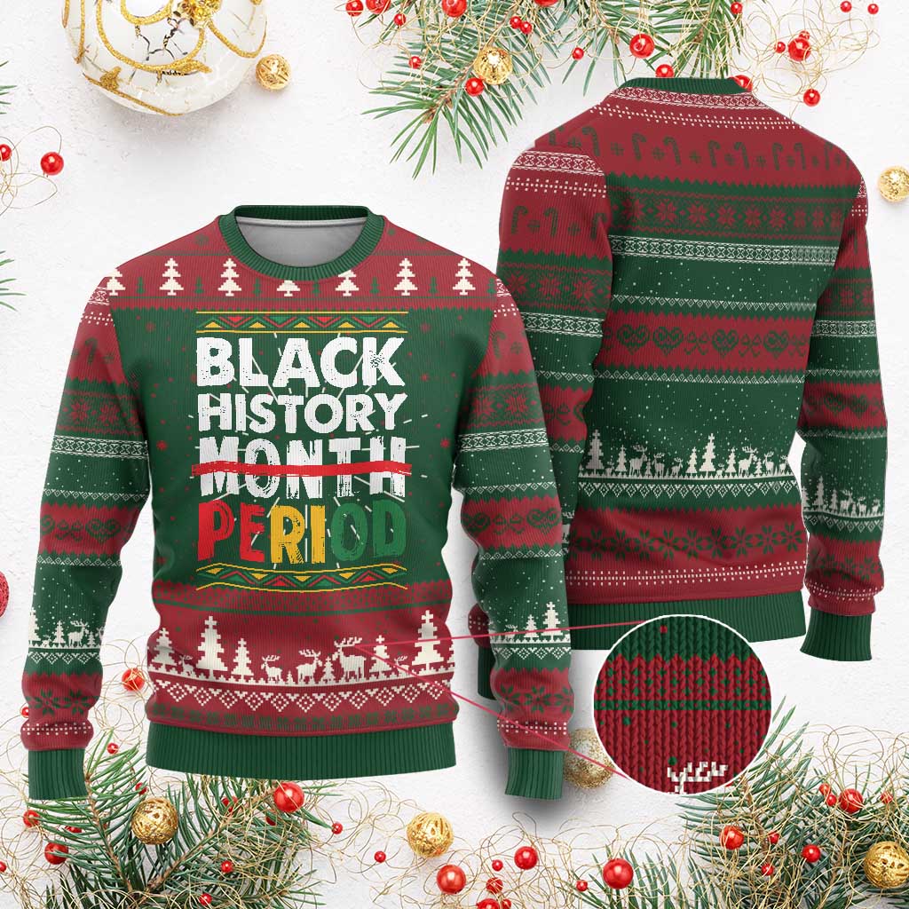Funny Black History Period Ugly Christmas Sweater Pride African American Month TS11