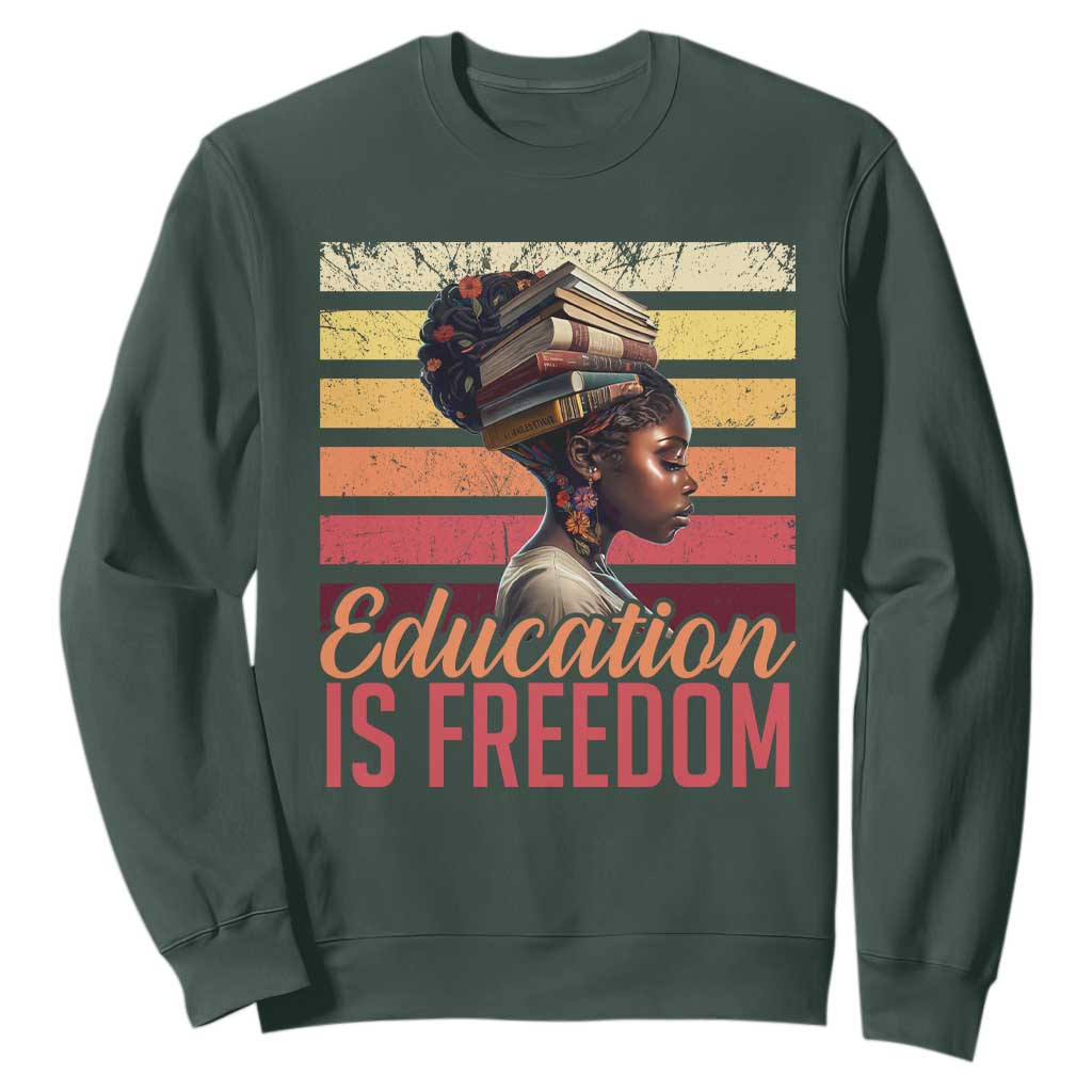 Education Is Freedom Sweatshirt Retro Black History Teacher TS11