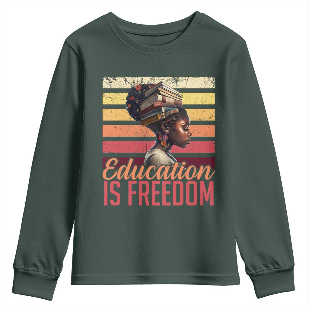 Education Is Freedom Youth Sweatshirt Retro Black History Teacher TS11