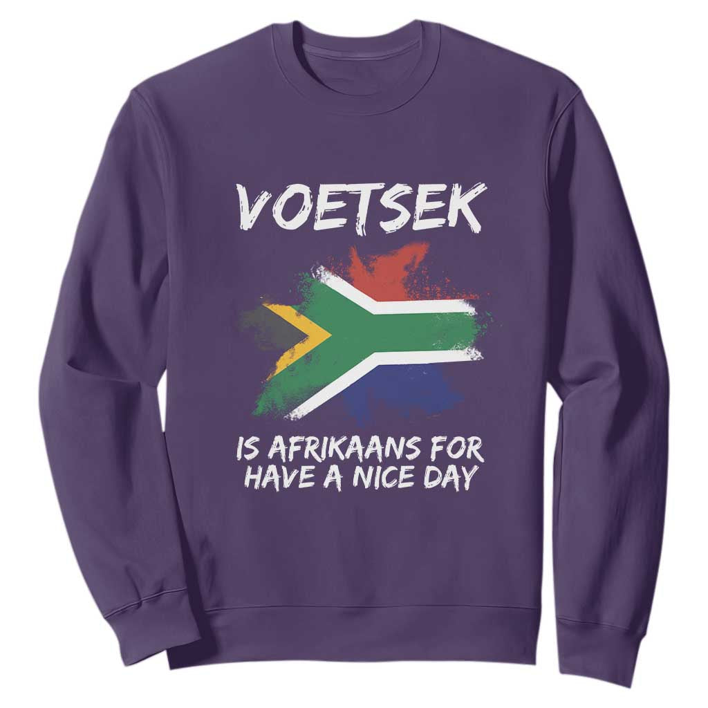 Funny Voetsek Is Afrikaans For Have A Nice Day Sweatshirt Saffa Flag TS11