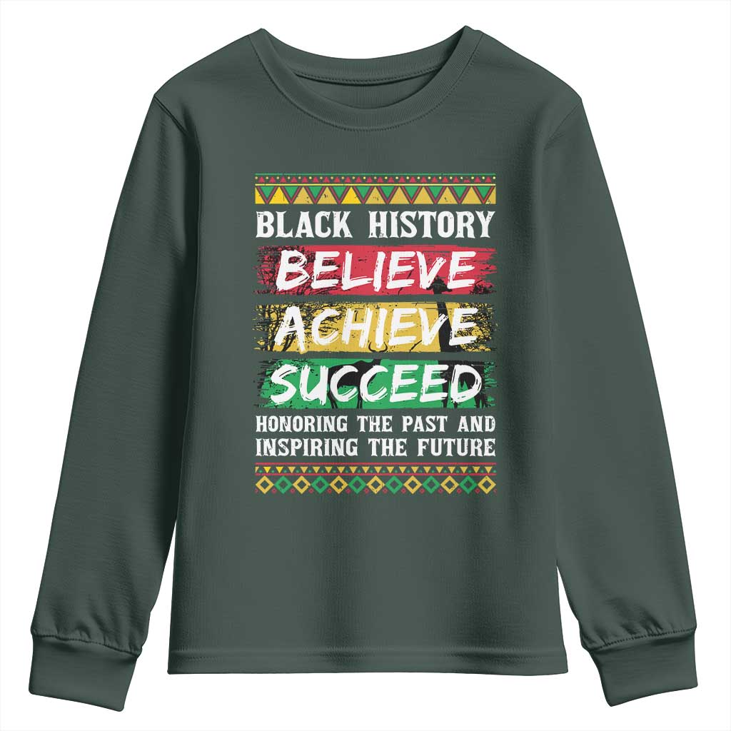 Black History Believe Achieve Succeed Youth Sweatshirt African American History TS11