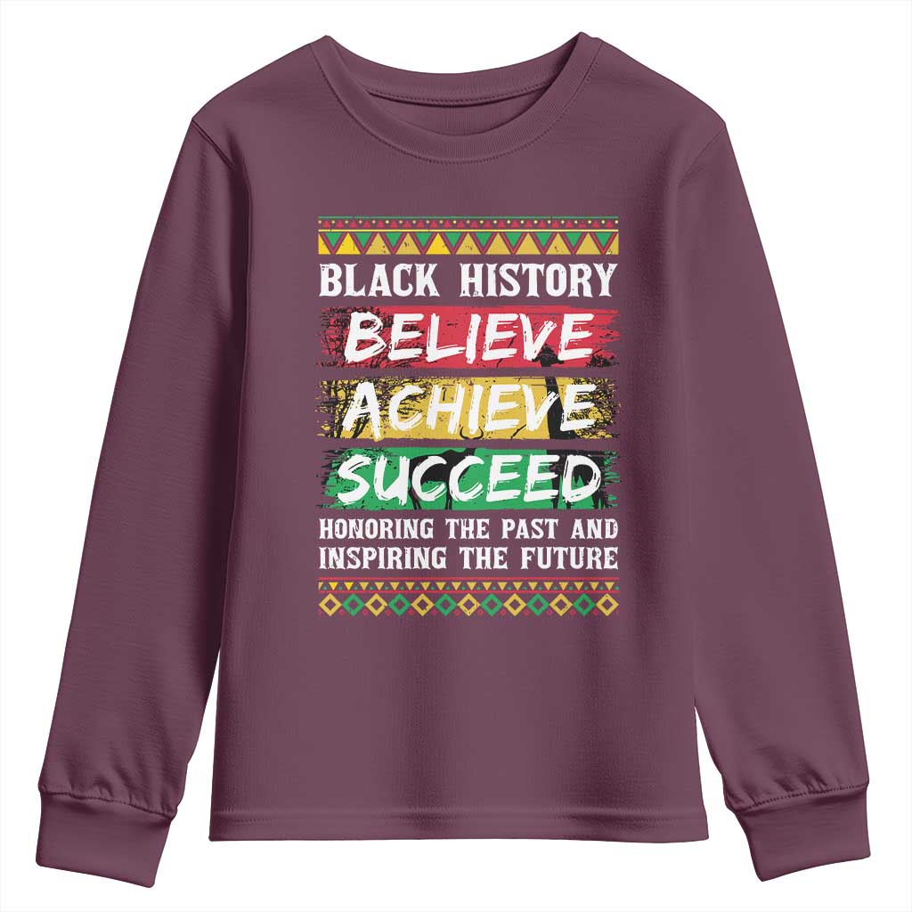 Black History Believe Achieve Succeed Youth Sweatshirt African American History TS11