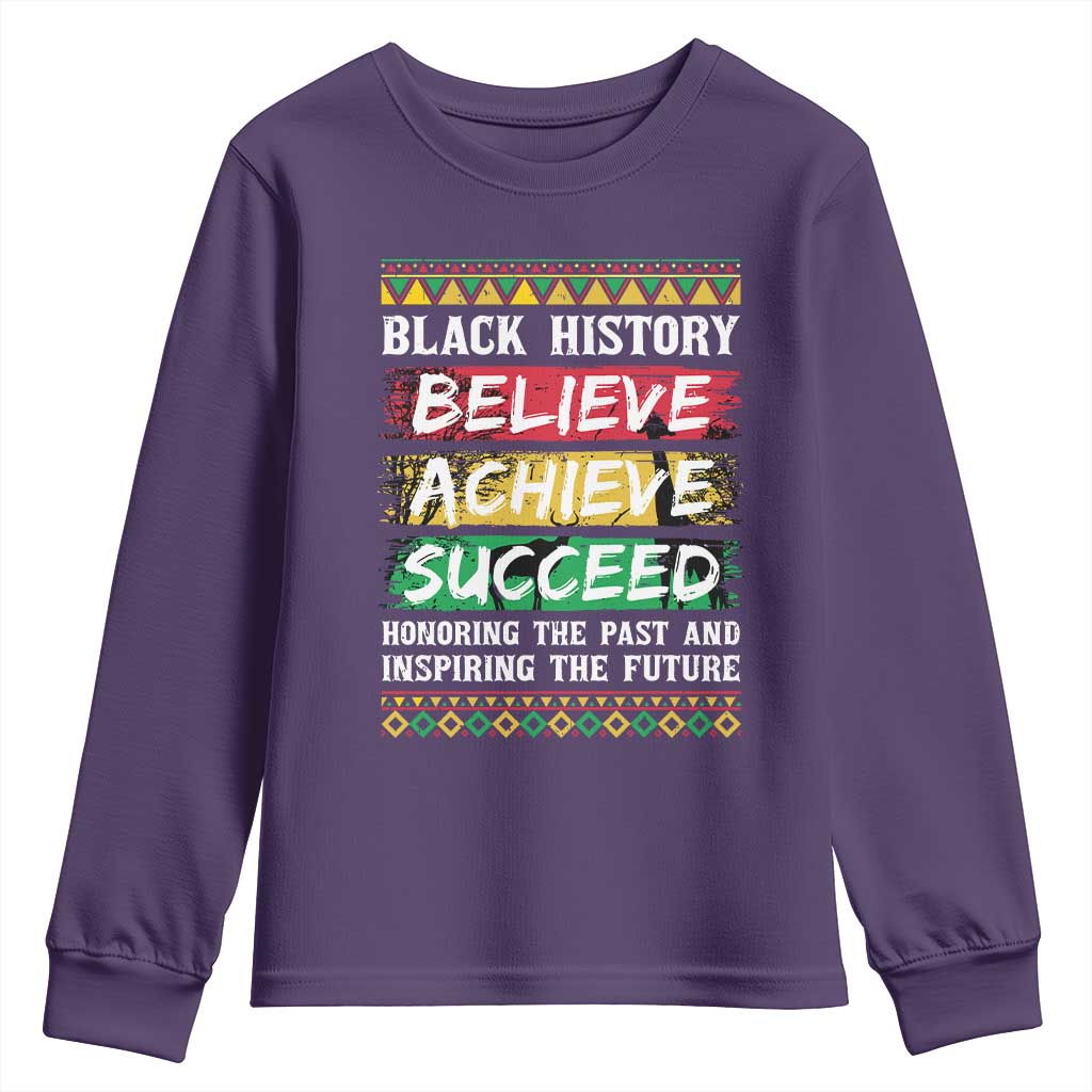 Black History Believe Achieve Succeed Youth Sweatshirt African American History TS11