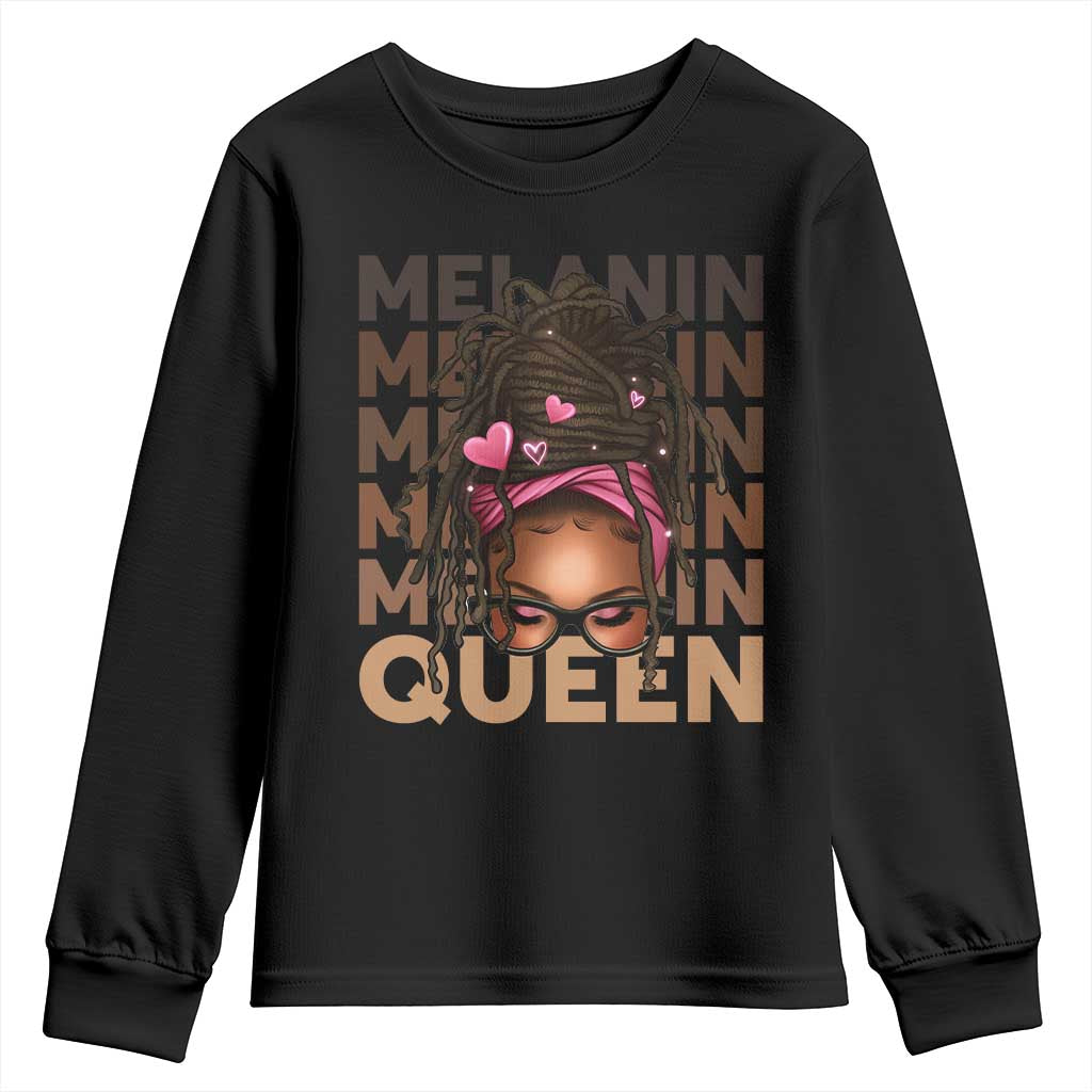 African American Pride Youth Sweatshirt Melanin Queen Afro Messy Bun TS11