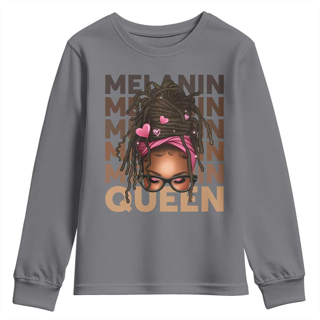 African American Pride Youth Sweatshirt Melanin Queen Afro Messy Bun TS11