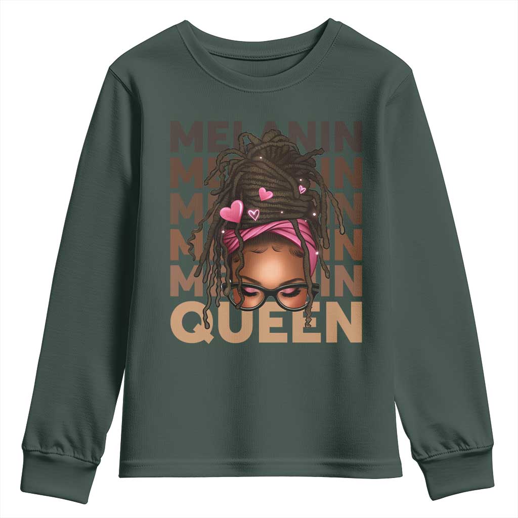 African American Pride Youth Sweatshirt Melanin Queen Afro Messy Bun TS11