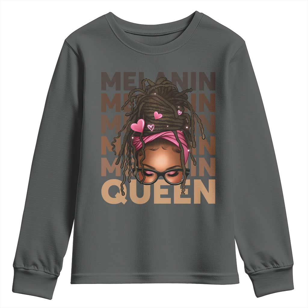 African American Pride Youth Sweatshirt Melanin Queen Afro Messy Bun TS11