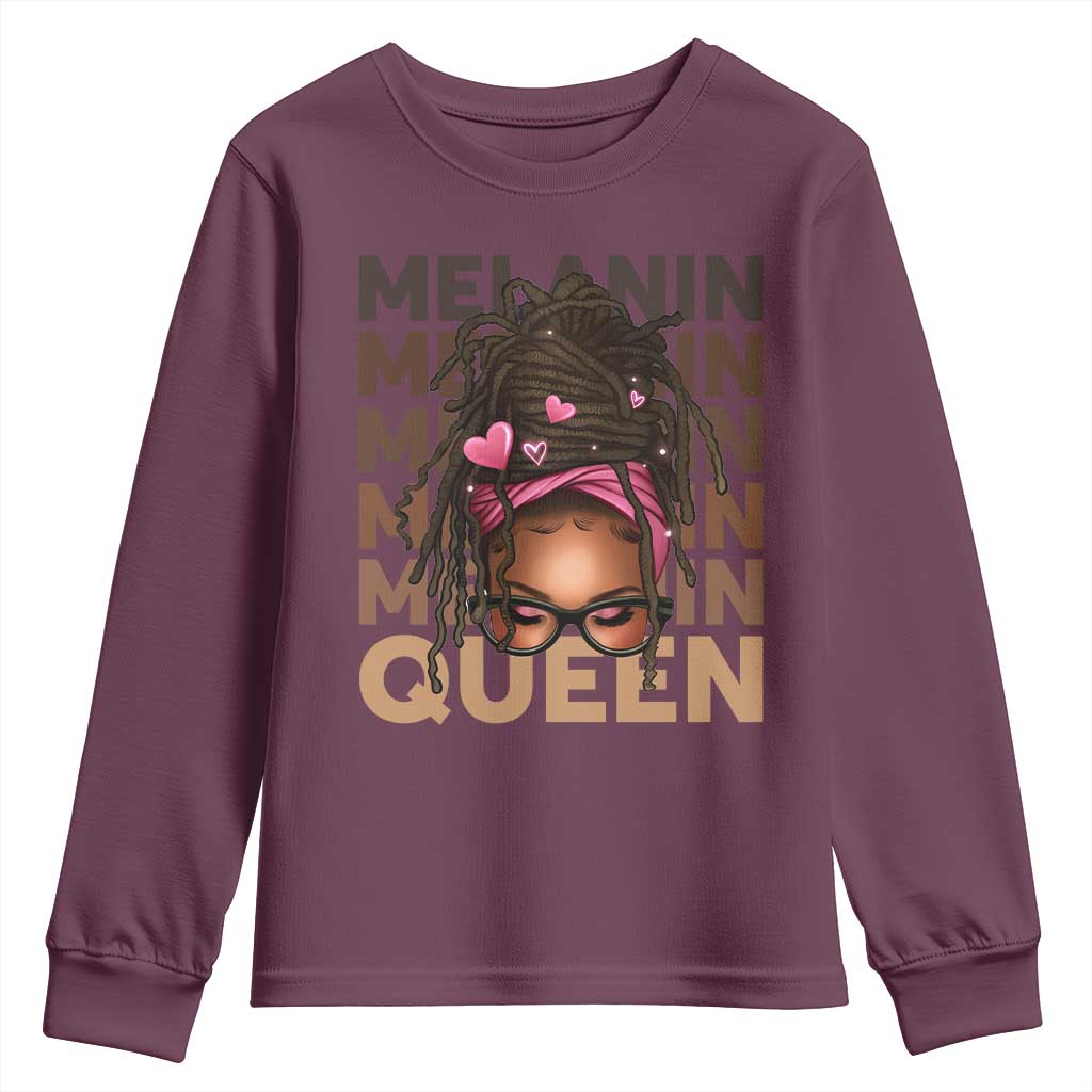 African American Pride Youth Sweatshirt Melanin Queen Afro Messy Bun TS11