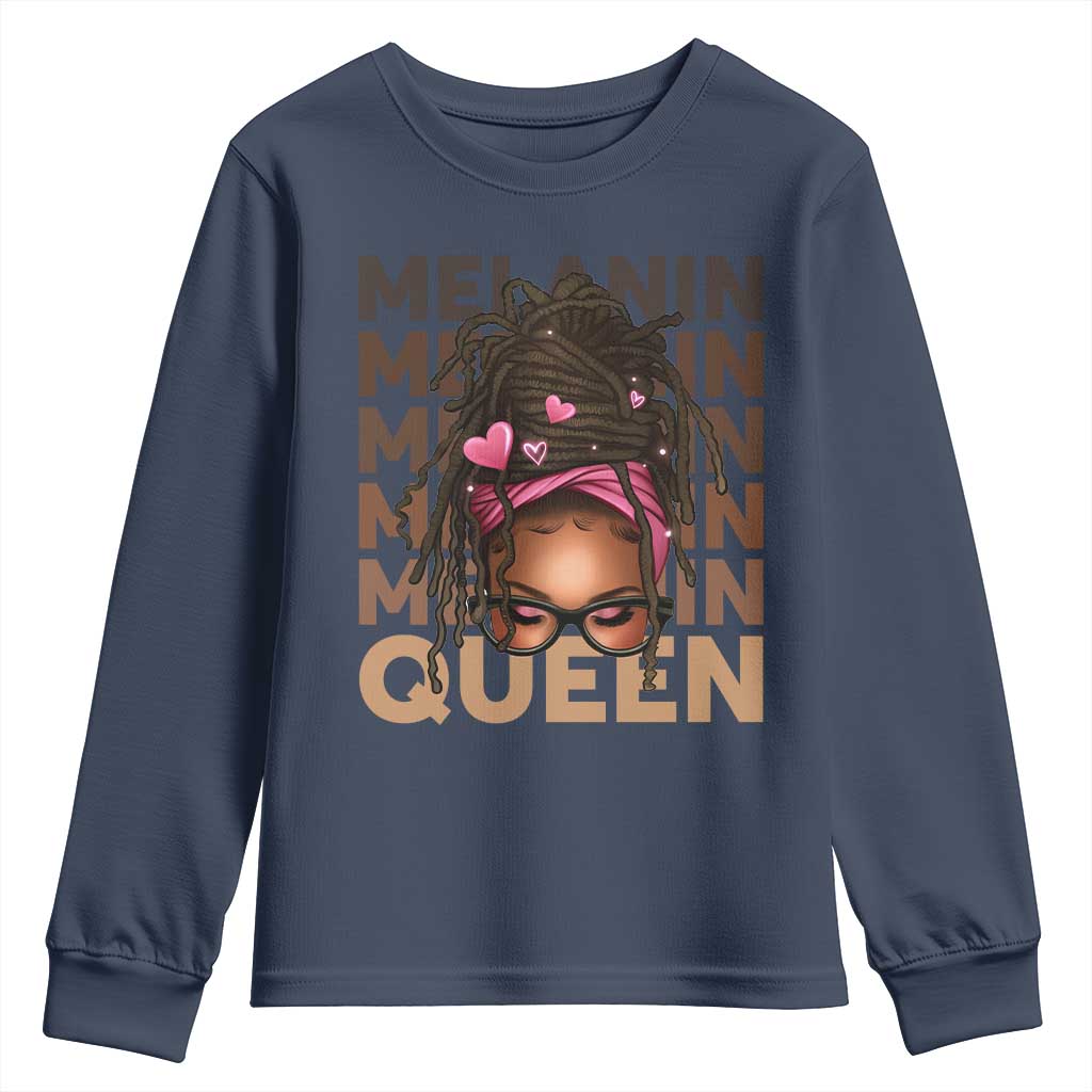 African American Pride Youth Sweatshirt Melanin Queen Afro Messy Bun TS11