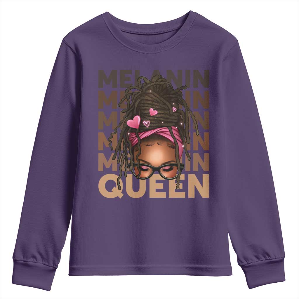 African American Pride Youth Sweatshirt Melanin Queen Afro Messy Bun TS11