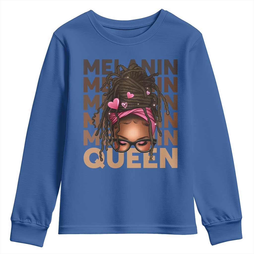 African American Pride Youth Sweatshirt Melanin Queen Afro Messy Bun TS11