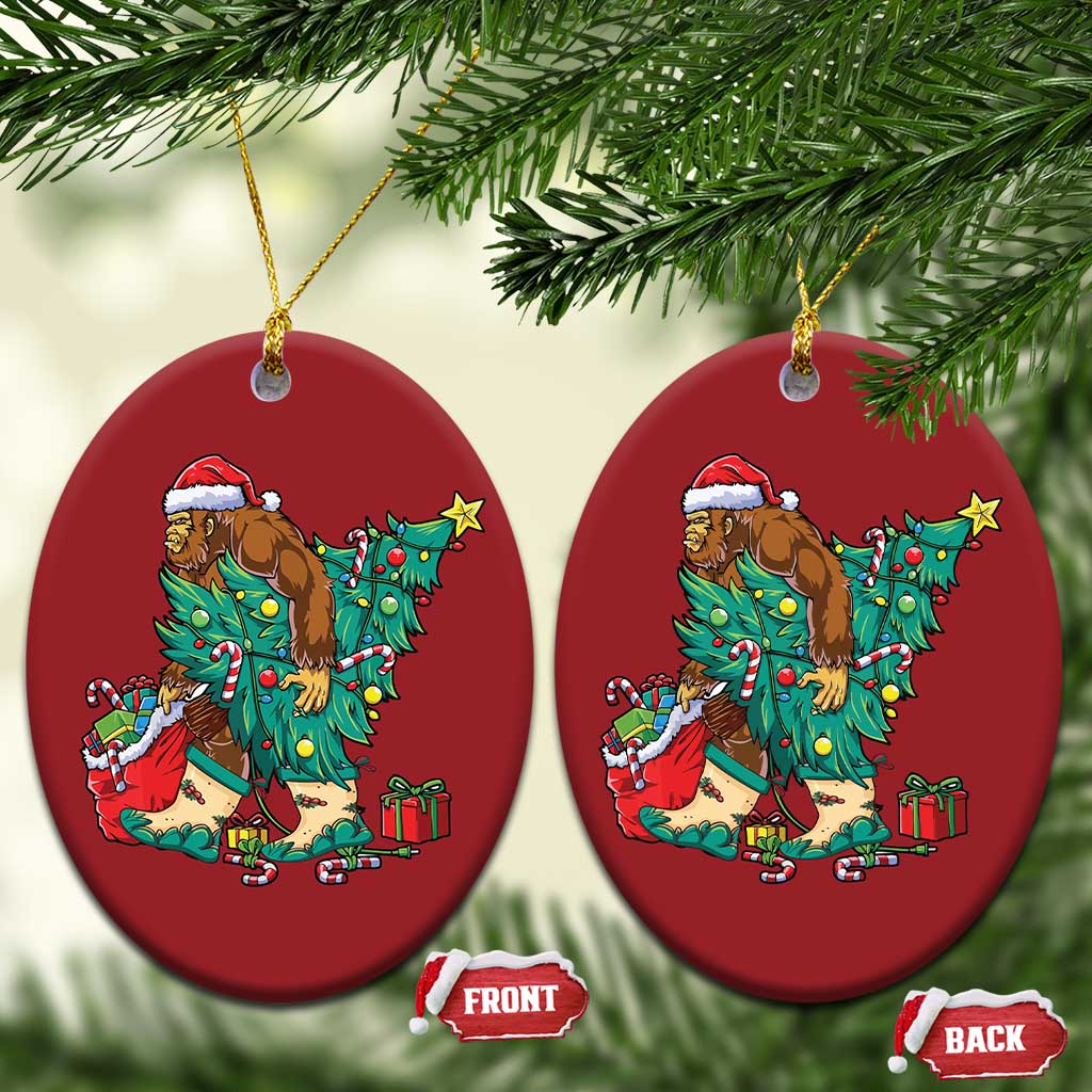 Funny Santa Bigfoot Xmas Tree Christmas Ornament TS11