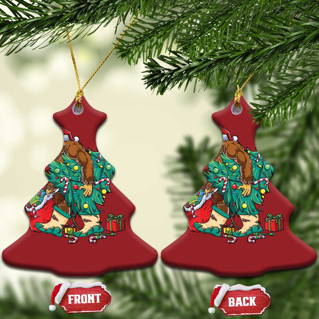Funny Santa Bigfoot Xmas Tree Christmas Ornament TS11