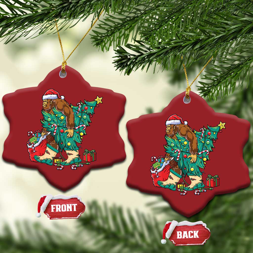 Funny Santa Bigfoot Xmas Tree Christmas Ornament TS11
