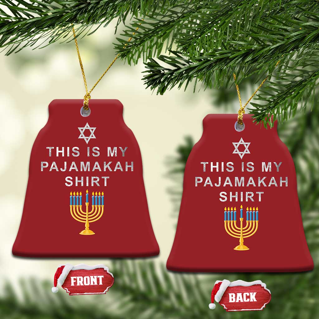 Hanukkah Christmas Ornament This Is My Pajamakah Shirt Chanukah Jewish Menorah TS11