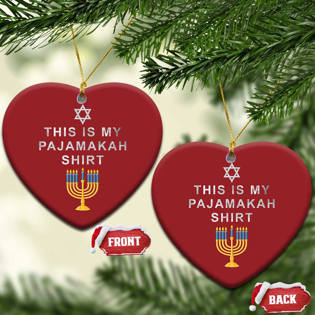 Hanukkah Christmas Ornament This Is My Pajamakah Shirt Chanukah Jewish Menorah TS11