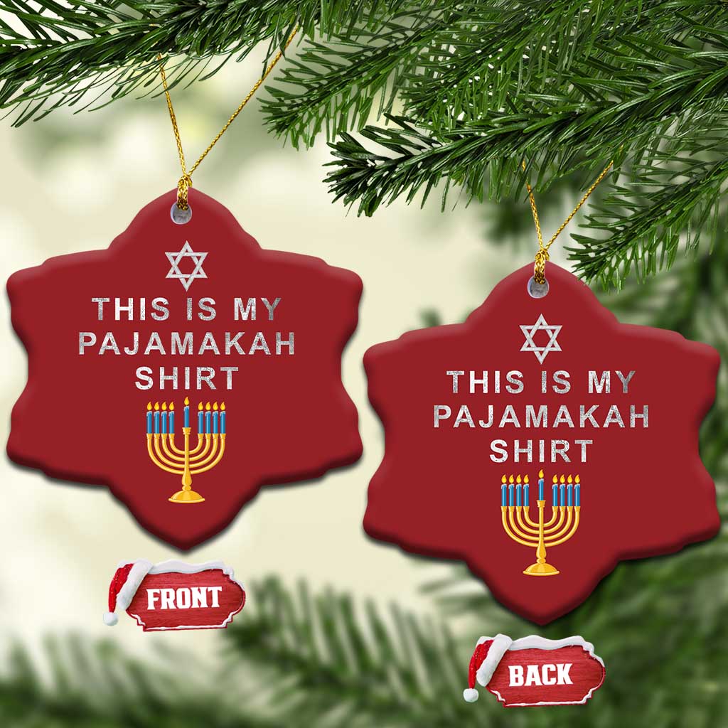 Hanukkah Christmas Ornament This Is My Pajamakah Shirt Chanukah Jewish Menorah TS11