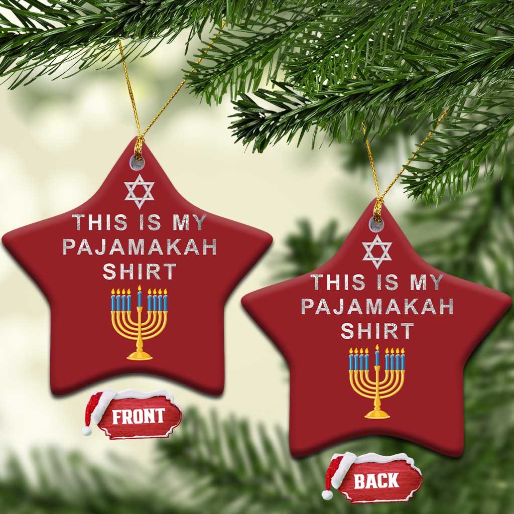 Hanukkah Christmas Ornament This Is My Pajamakah Shirt Chanukah Jewish Menorah TS11