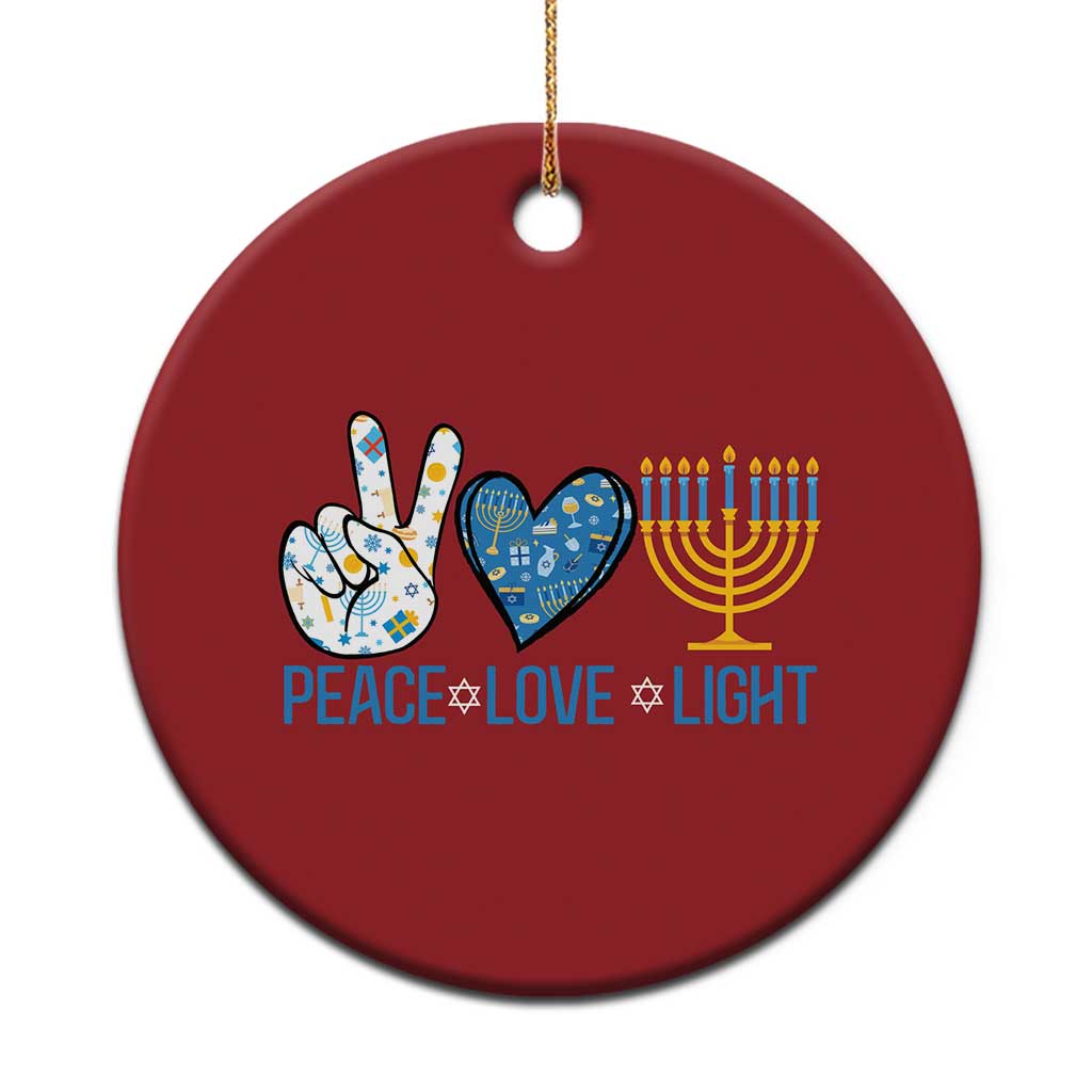 Hanukkah Christmas Ornament Peace Love Light Chanukah Jewish David Star TS11
