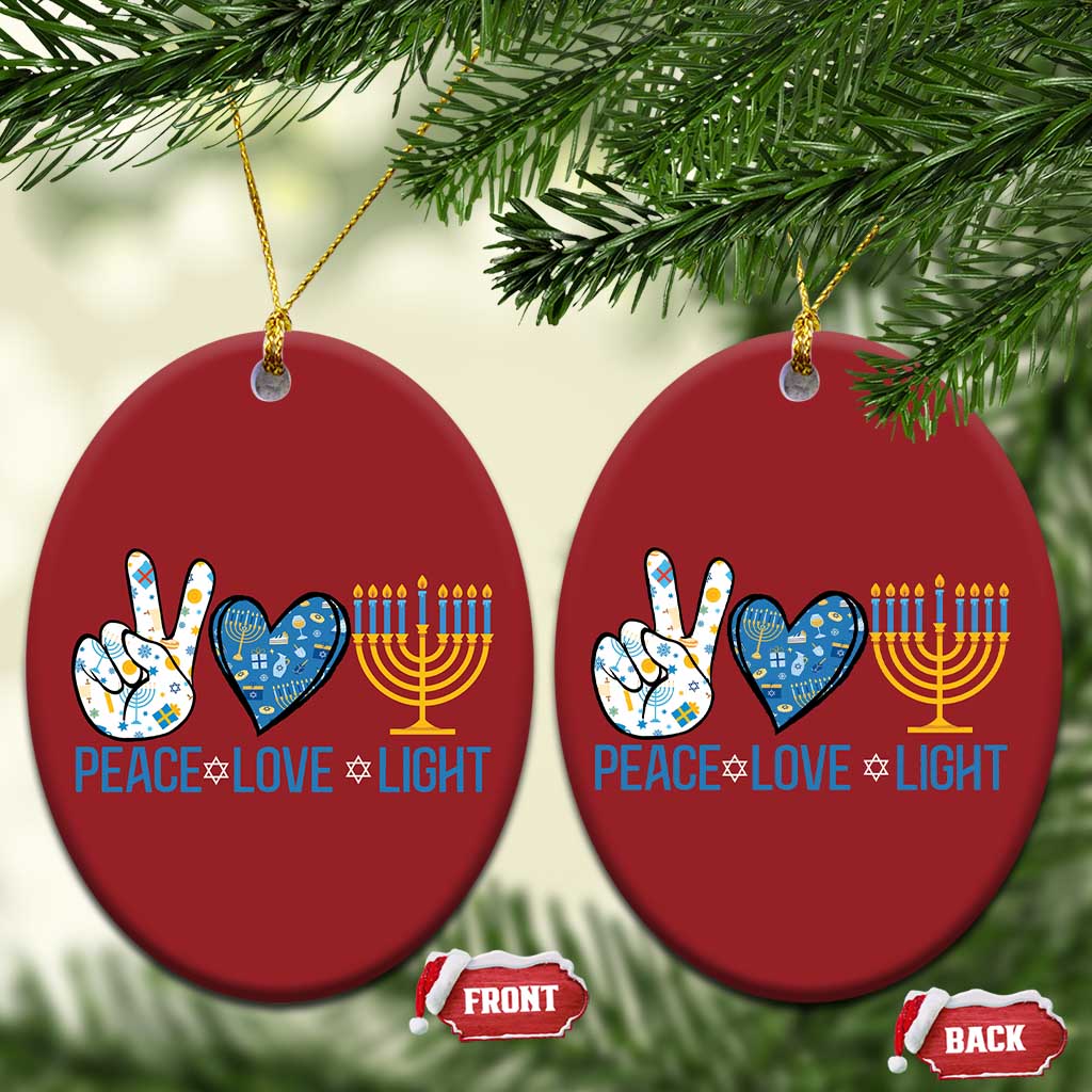 Hanukkah Christmas Ornament Peace Love Light Chanukah Jewish David Star TS11