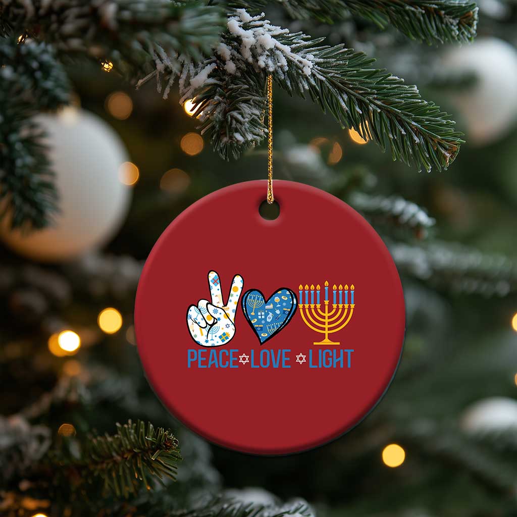 Hanukkah Christmas Ornament Peace Love Light Chanukah Jewish David Star TS11