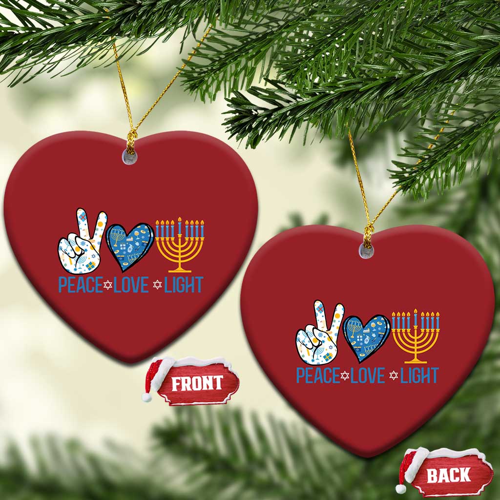 Hanukkah Christmas Ornament Peace Love Light Chanukah Jewish David Star TS11