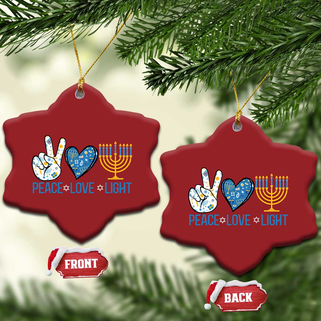 Hanukkah Christmas Ornament Peace Love Light Chanukah Jewish David Star TS11