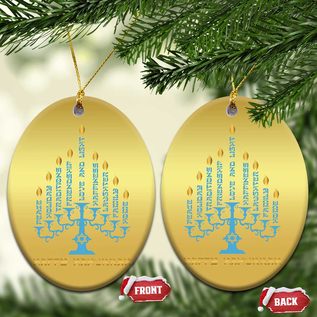 Happy Hanukkah Menorah Chanukah Jewish Holiday Christmas Ornament TS11