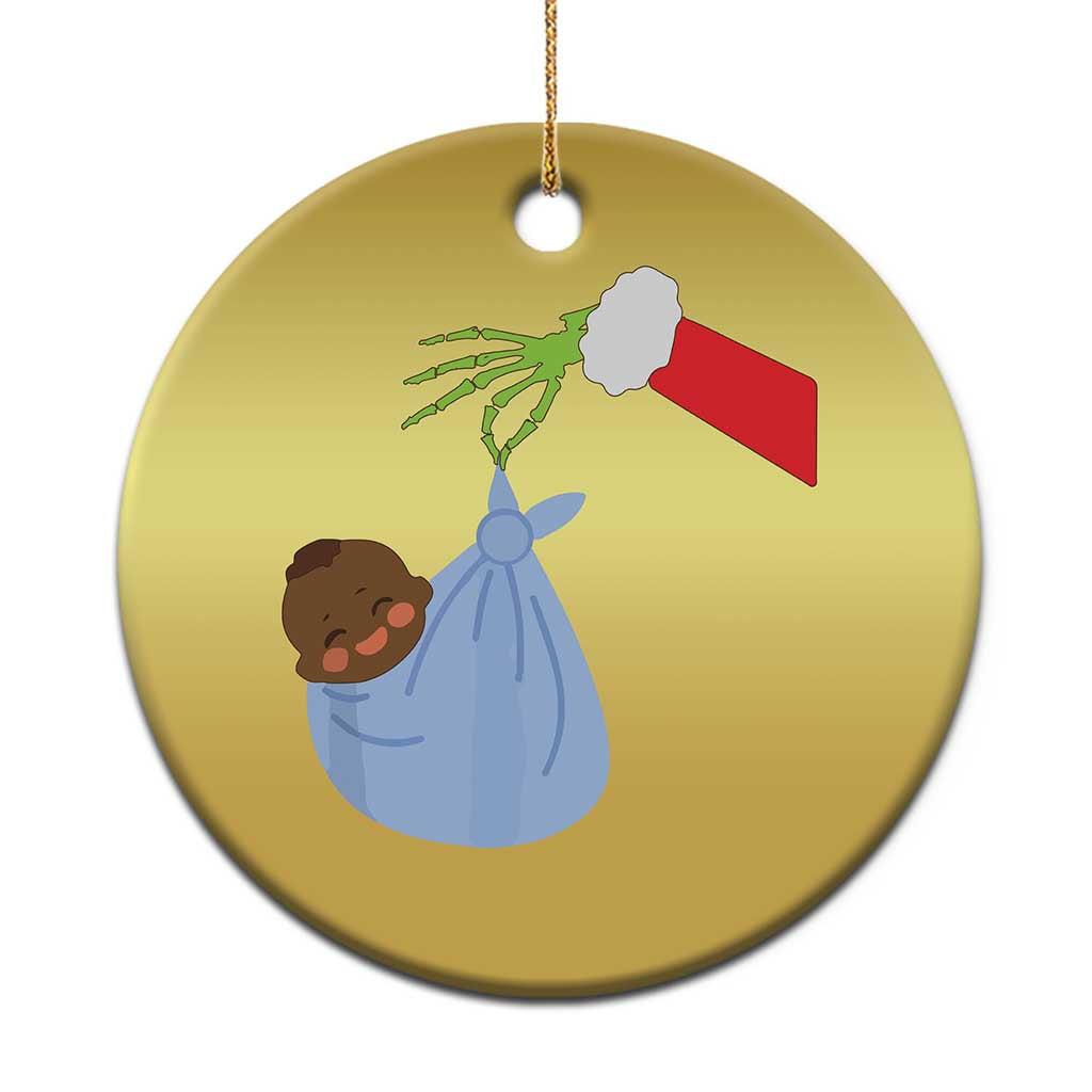 Funny NICU Labor Delivery Nurse Xmas Santa Black Baby Christmas Ornament TS11
