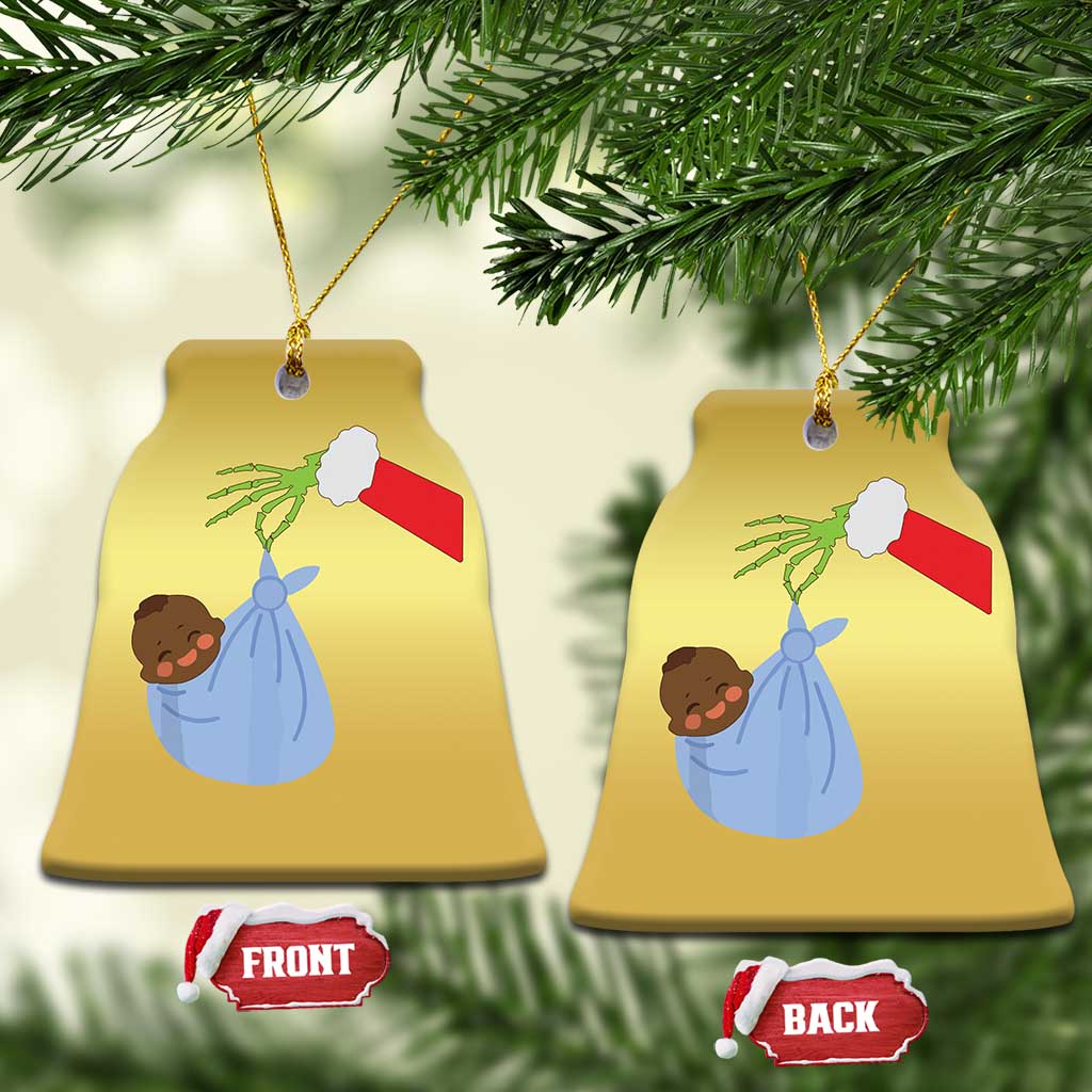 Funny NICU Labor Delivery Nurse Xmas Santa Black Baby Christmas Ornament TS11