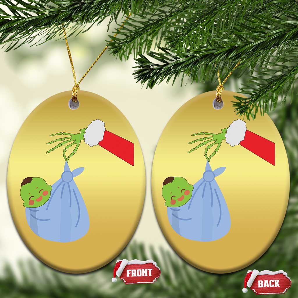 Funny NICU Labor Delivery Nurse Xmas Santa Green Baby Christmas Ornament TS11