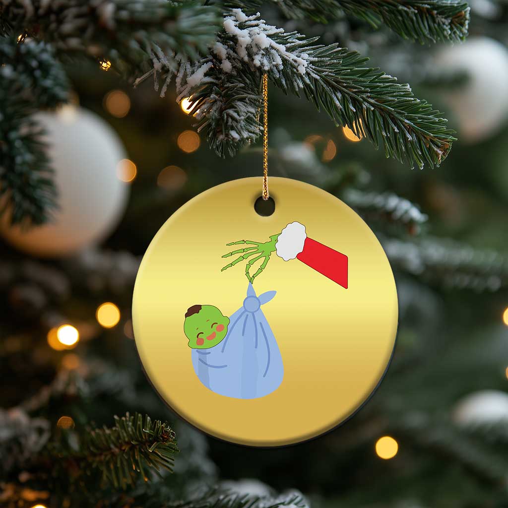 Funny NICU Labor Delivery Nurse Xmas Santa Green Baby Christmas Ornament TS11