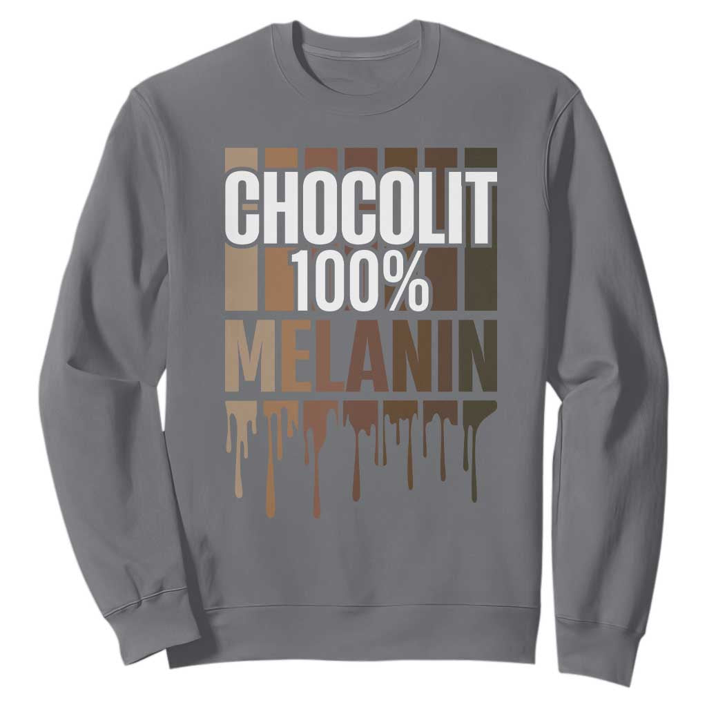 Funny Chocolit 100% Sweatshirt Melanin Black Pride African American TS11