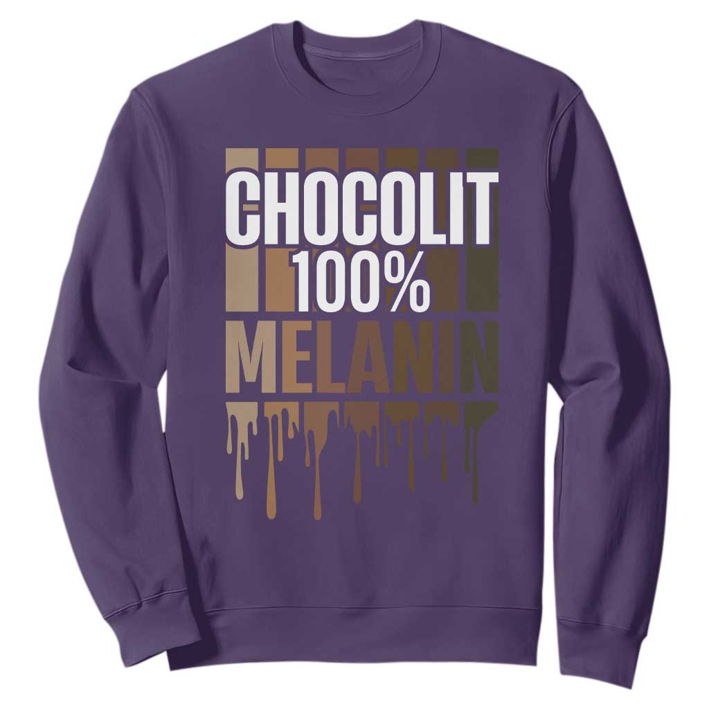 Funny Chocolit 100% Sweatshirt Melanin Black Pride African American TS11