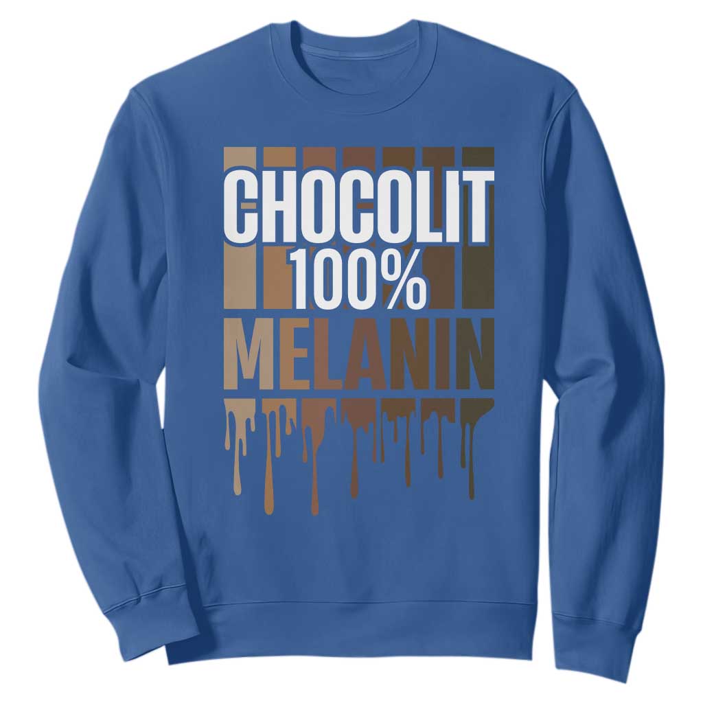Funny Chocolit 100% Sweatshirt Melanin Black Pride African American TS11