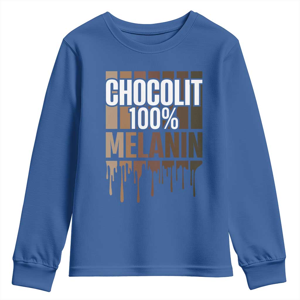 Funny Chocolit 100% Youth Sweatshirt Melanin Black Pride African American TS11