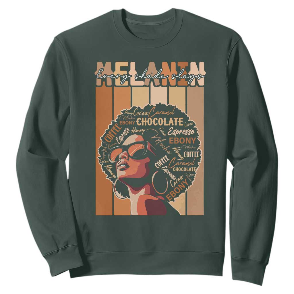 Melanin Every Shade Slays Sweatshirt Melanin Black Afro Queen African American Pride TS11