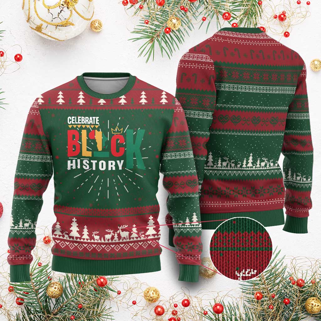 Celebrate Black History Month Ugly Christmas Sweater African American History Africa Map TS11