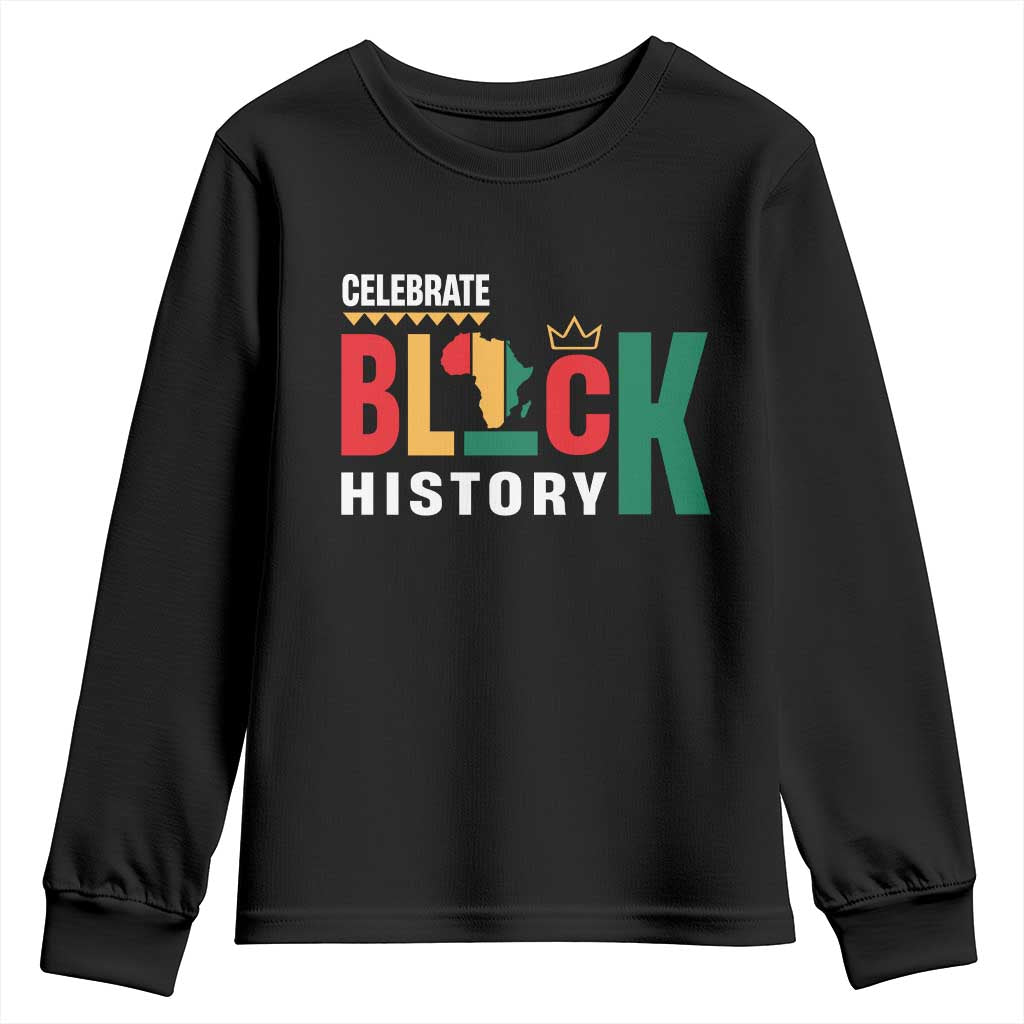 Celebrate Black History Month Youth Sweatshirt African American History Africa Map TS11