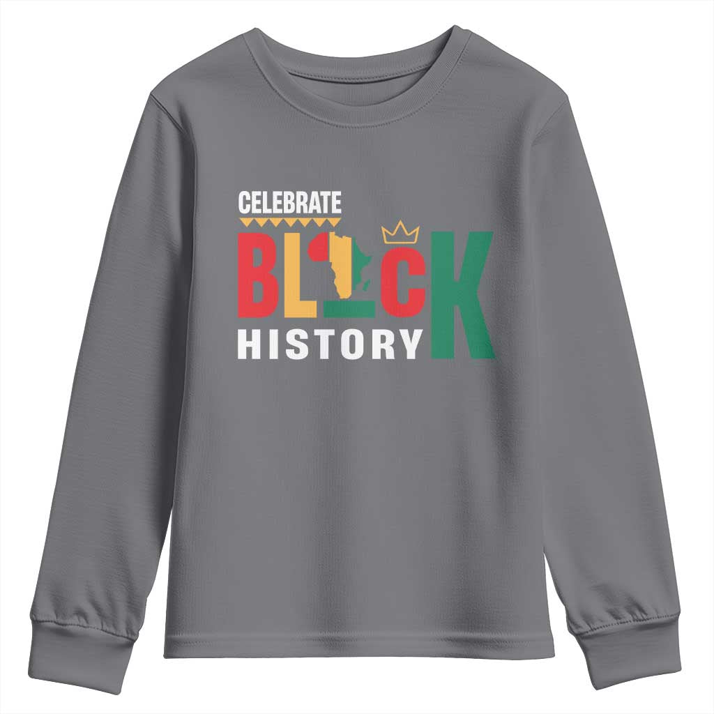 Celebrate Black History Month Youth Sweatshirt African American History Africa Map TS11